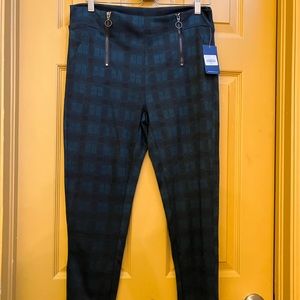 Ciudado con el perro Mexico green plaid leggings pants 13 large cute zippers